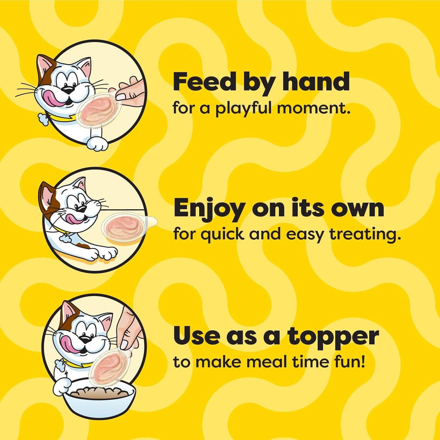 Close up view of the easy peel opening seal on a Temptations lickable spoon