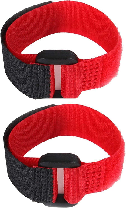 Lyla anti crow rooster collar front view showcasing black and red adjustable nylon neck belts