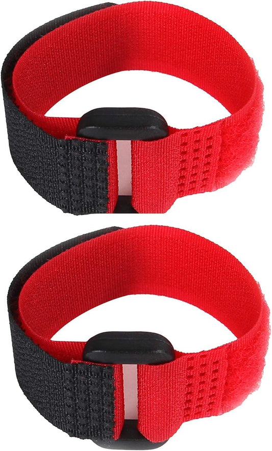Lyla anti crow rooster collar front view showcasing black and red adjustable nylon neck belts