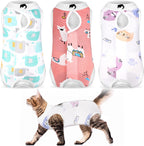 Nuanchu 3 Pieces Cat Recovery Suit Kitten Recovery Suit E-Collar Alternative for Cats and Dogs Abdominal Skin Anti Licking Pajama Clothes Sets(Medium,Fruit Style,Colorful) - Image 11