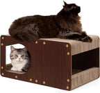 EHEYCIGA Cardboard Cat Scratcher House, 23-Inch Corrugated Cat Scratcher for Indoor Cats, Extra Large Scratching Board Pad, Brown - Image 10