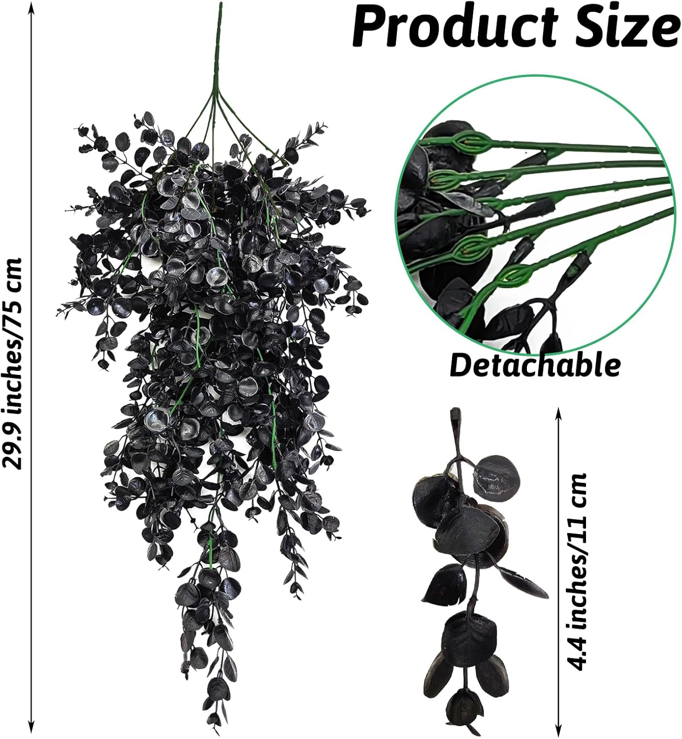 Artificial eucalyptus style hanging vines for lizard habitat