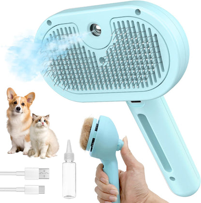HeroKitty pet deshedding brush side profile highlighting the compact wireless design