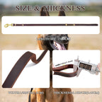 Leadfar heavy duty leather leash showing reinforced stitching and double rivets