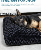 Close up view of ultra soft rose velvet dog bed surface