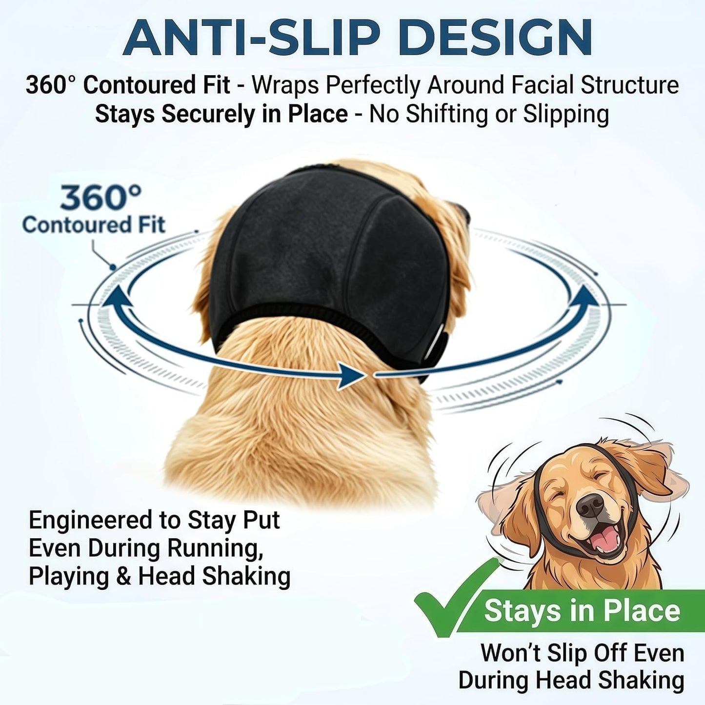 Qpets medium size dog earmuffs for fireworks noise protection