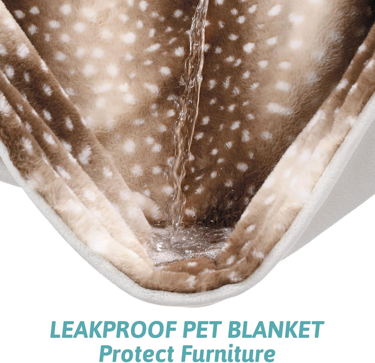 Close up shot of the thick four hundred GSM faux fur texture on the COZY KISS pet throw.