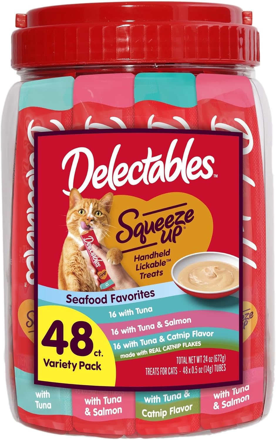 Delectables Squeeze Up Seafood Variety Pack, Creamy Squeezable Puree, Lickable Wet Cat Treats, Grain Free, No Added Fillers, No by-Products, No Added Preservatives, 0.5 Ounces Tube, 54 Tubes Total - Image 10