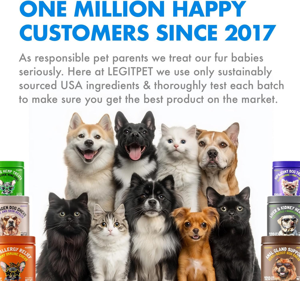 Legitpet wellness cat vitamins with biotin and essential nutrients.