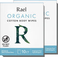Rael Organic Cotton Body Wipes 2 pack front view for sensitive skin care
