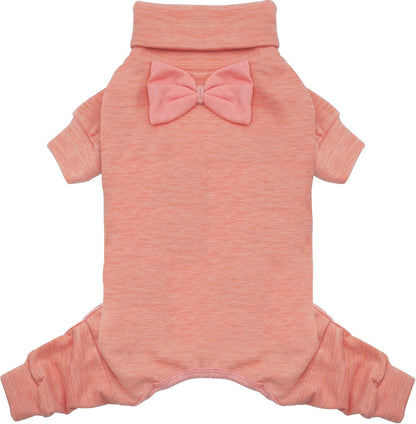 Kyeese pink turtleneck dog pajamas front view