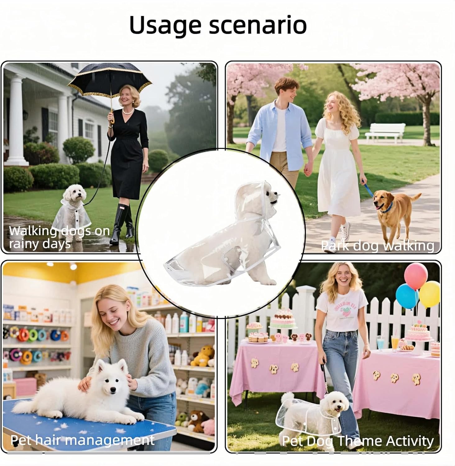 Bubble-Fly clear dog slicker showing the breathable air mesh lining interior design