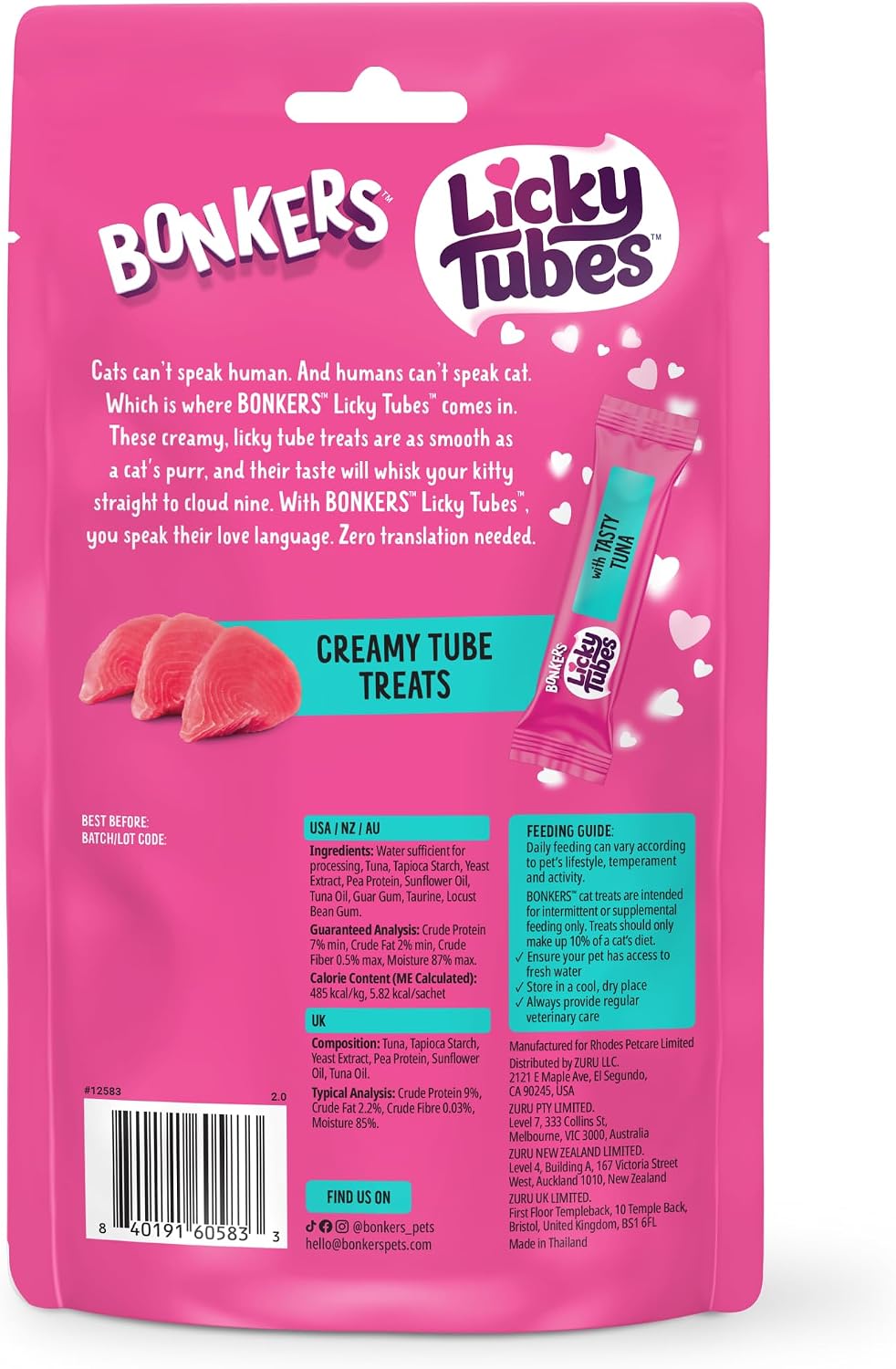 Bonkers Licky Tubes 15 pack bulk box