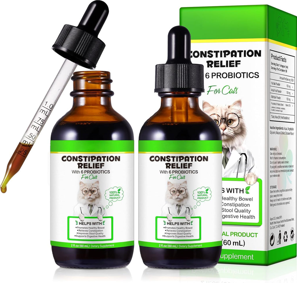 VOSIFSDIY Cat Constipation Relief, Liquid Drops Supports Laxative Relief, Cat Herbal Supplements, Stool Softener Laxative Constipation Relief, Chicken Flavour- 60ml / 2 fl.oz - Image 10
