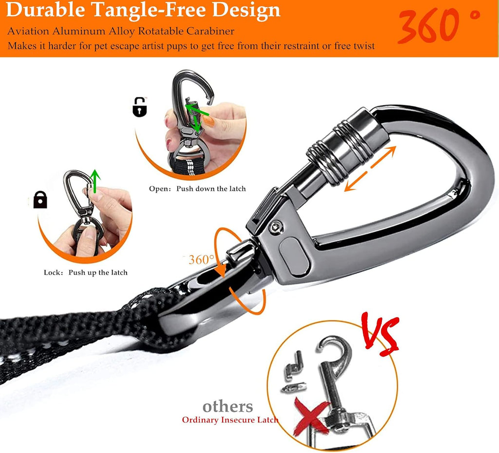 Jorohiker adjustable dog seat belt showing reflective stitching