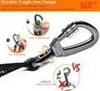 Jorohiker adjustable dog seat belt showing reflective stitching