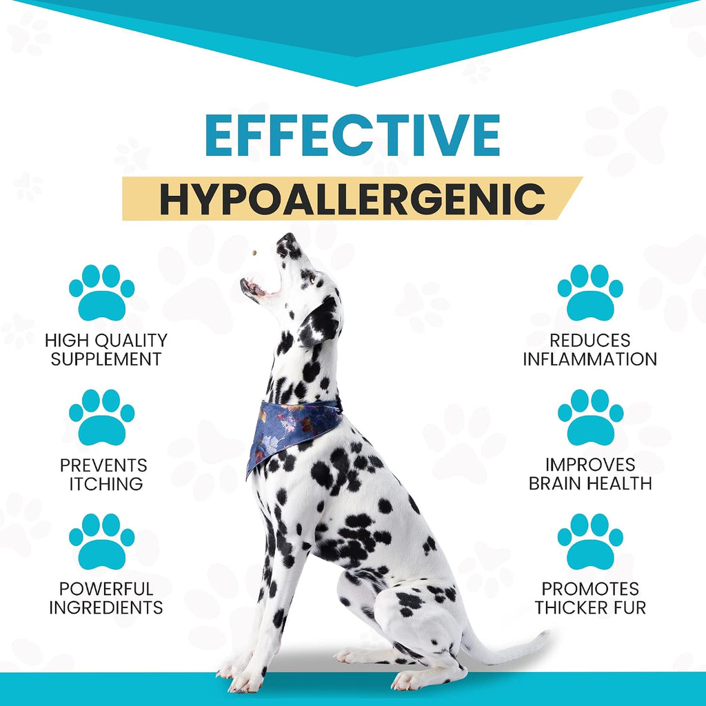 Imported premium USA dog shedding control supplement close up view