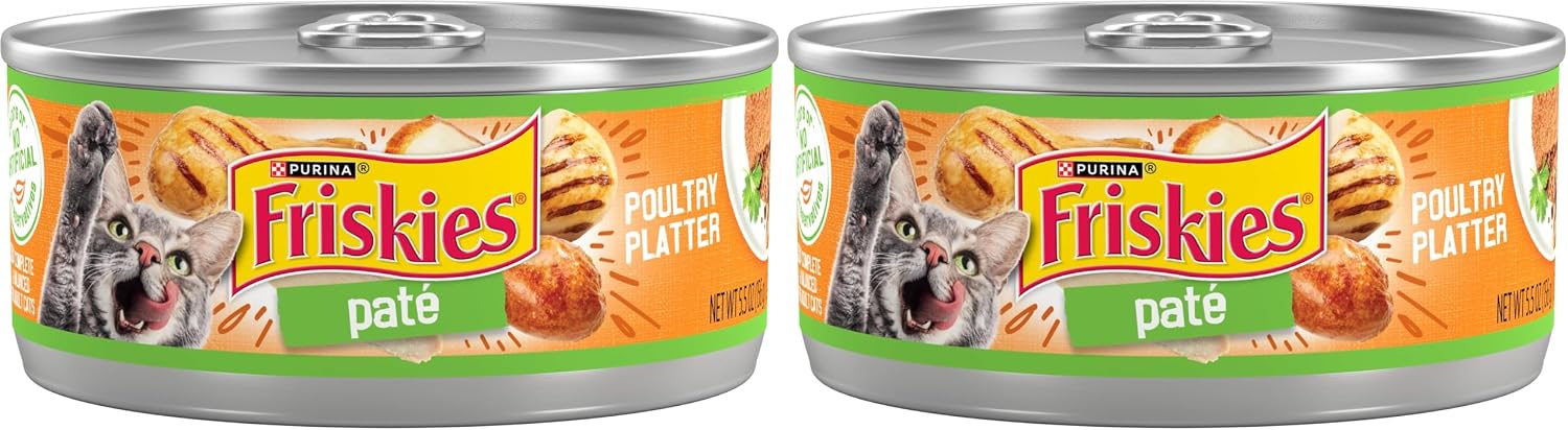 Purina Friskies Wet Cat Food Pate, Poultry Platter - (Pack of 24) 5.5 oz. Cans - Image 10