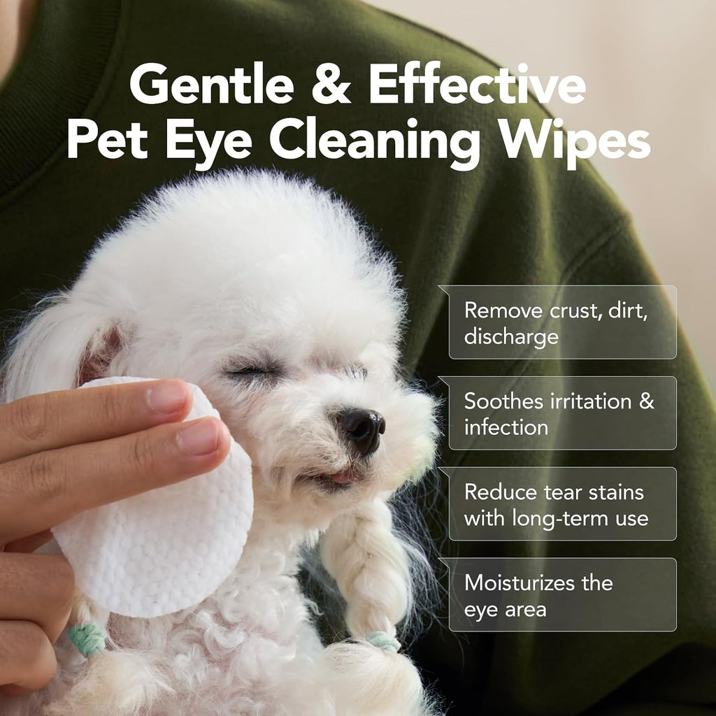 Hypoallergenic pet eye cleaning pads for removing tear stains