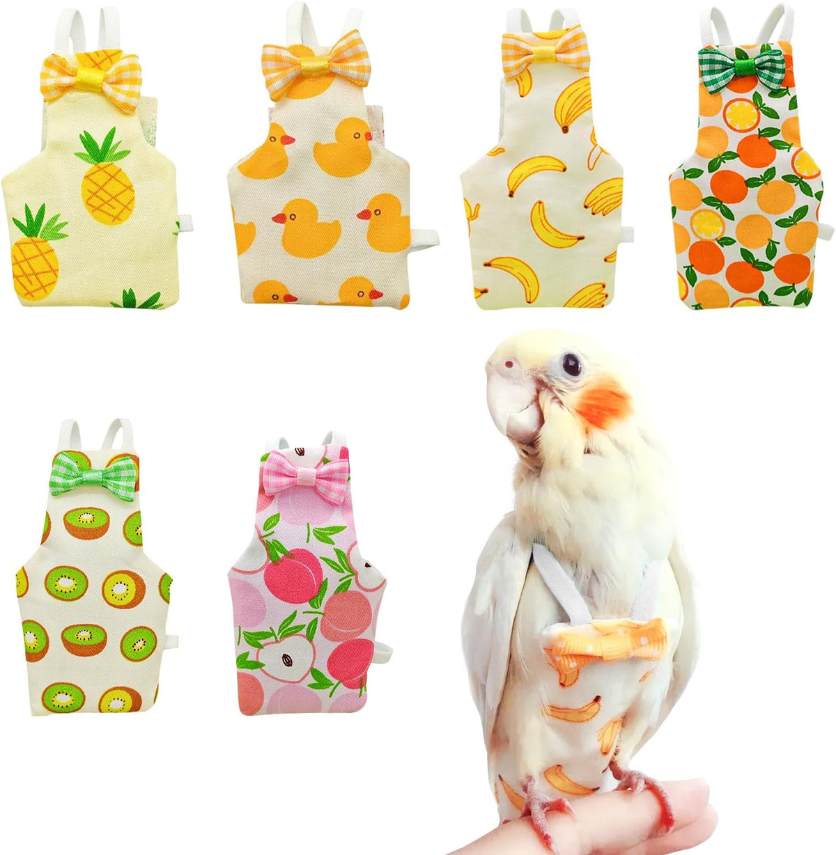 Faurapmng reusable bird diapers front view showcasing the six-piece pack.