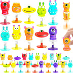 Cmaqpw big eye monster spring launcher toys bulk thirty pieces pack front view displaying colorful alien designs.