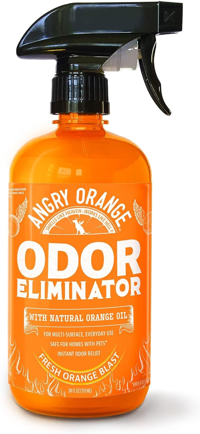 Angry Orange Pet Odor Eliminator Spray 24 Ounce front view bottle
