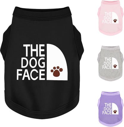 Personality Canine Attire: Soft, Lightweight Cotton Dog Clothes with 'The Dog Face' Print. Small and Medium Breeds, Perfect for Everyday Wear, Comfortable and Breathable Dog Shirt Grey M - Image 9