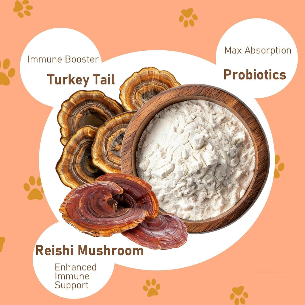 Authentic USA imported dog wellness supplement showing serving size directions