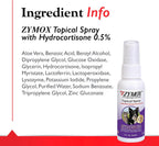 Pet King Brands Zymox 2 ounces spray bottle back panel details