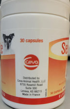 Instructions and dosage information on Senilife dog supplement box