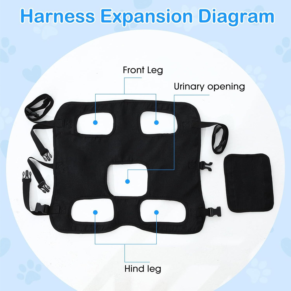 Shinylin Dog Carry Sling Emergency Backpack Pet Legs Support and Rehabilitation Dog Lift Harness Adjustable Lifting Straps Carrier for Senior Dogs Joint Injuries, Arthritis, Hiking, Skiing, Black(L) - Image 7