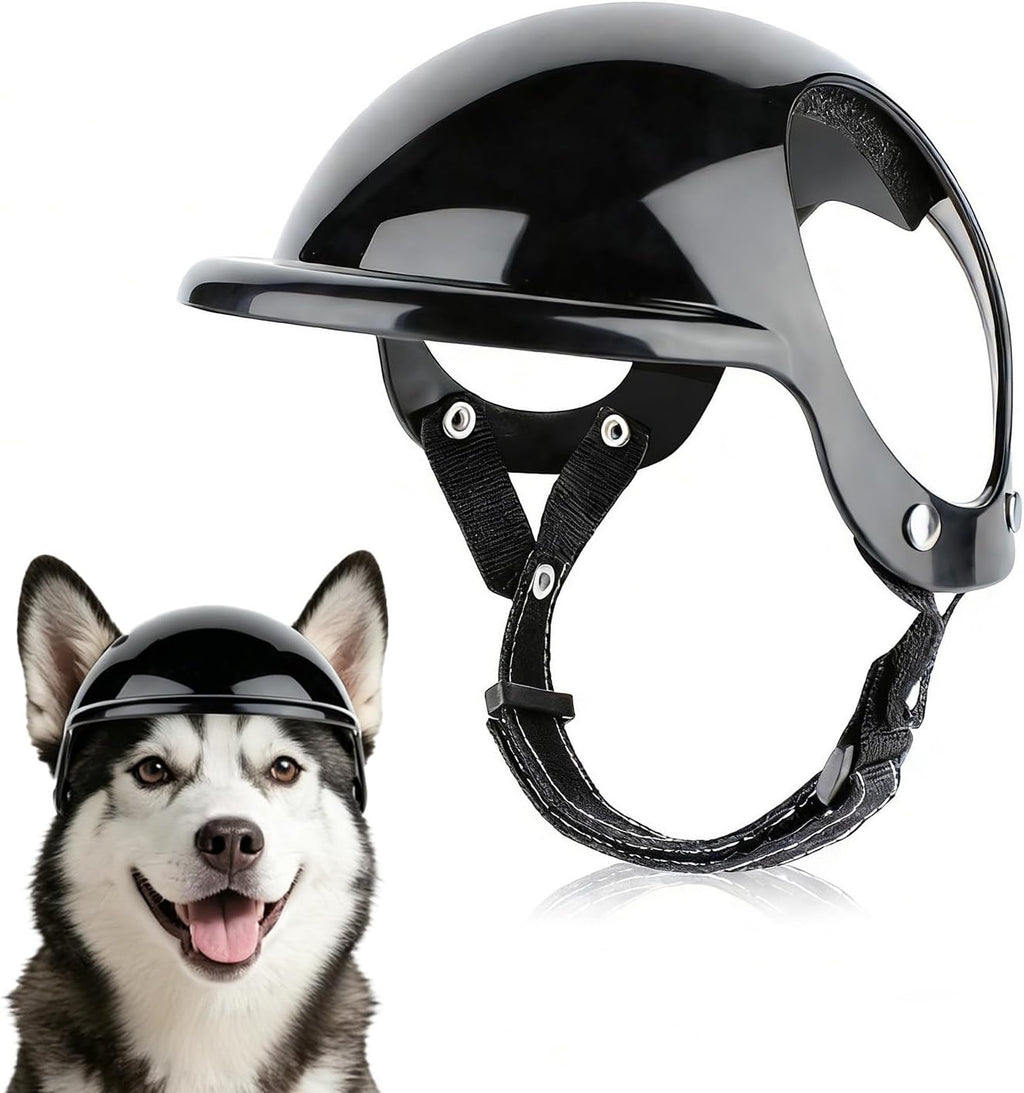 Glossy black finish of Lesypet protective pet headgear