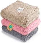 1 Pack 3 Calming Blankets Fluffy Premium Fleece Pet Blanket Soft Sherpa Throw for Dog Puppy Cat Beige Small (23" x16'') - Image 14