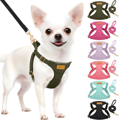 SlowTon No Pull Dog Harness with Leash - Soft Lightweight Floral Pattern Puppy Harness, Adjustable Pet Harness for Small Medium Dogs (Pink Daisy XXS) - Image 11