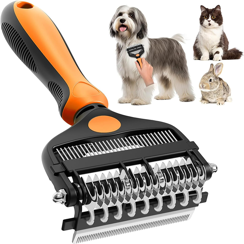 3-in-1 Professional Pet Grooming Brush for Dogs & Cats - Dematting Comb, Undercoat Rake & Deshedding Tool for Long & Short Hair, Heavy Shedding & Matted Fur (Blue) - Image 10