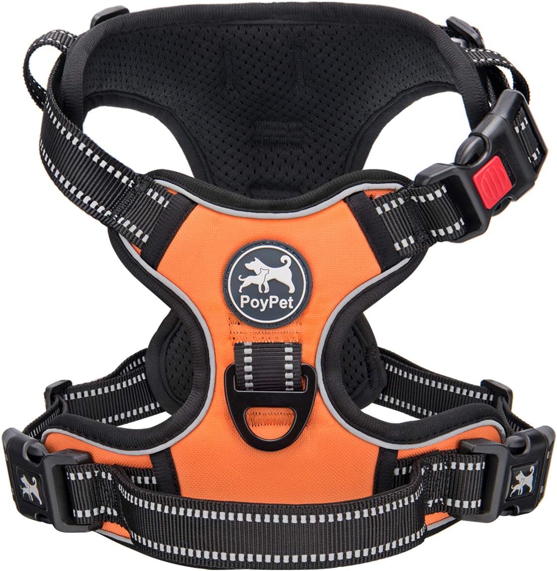 PoyPet No Pull Dog Harness, No Choke Front Lead Dog Reflective Harness, Adjustable Soft Padded Pet Vest with Easy Control Handle for Small to Large Dogs(Pink, Medium) - Image 14
