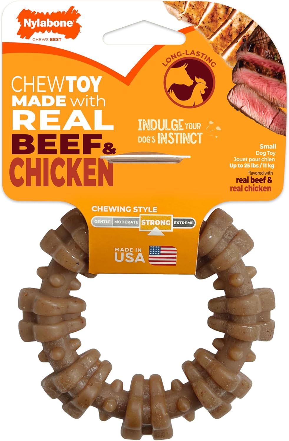 Nylabone Strong Chew Femur Bone Dog Toy Made with Real Bison & Venison, Durable Chew Toys for Aggressive Chewers, Long Lasting Dog Bone, Keeps Dogs Busy, Large Breeds - Up to 50 lbs - Image 14
