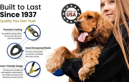 Resco deluxe dog nail clippers in yellow powder coat finish