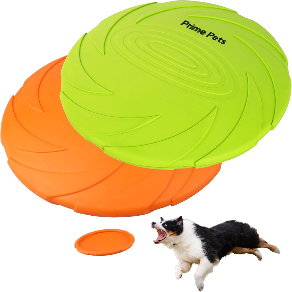 PrimePets dog flying disc 7 inch front view in orange