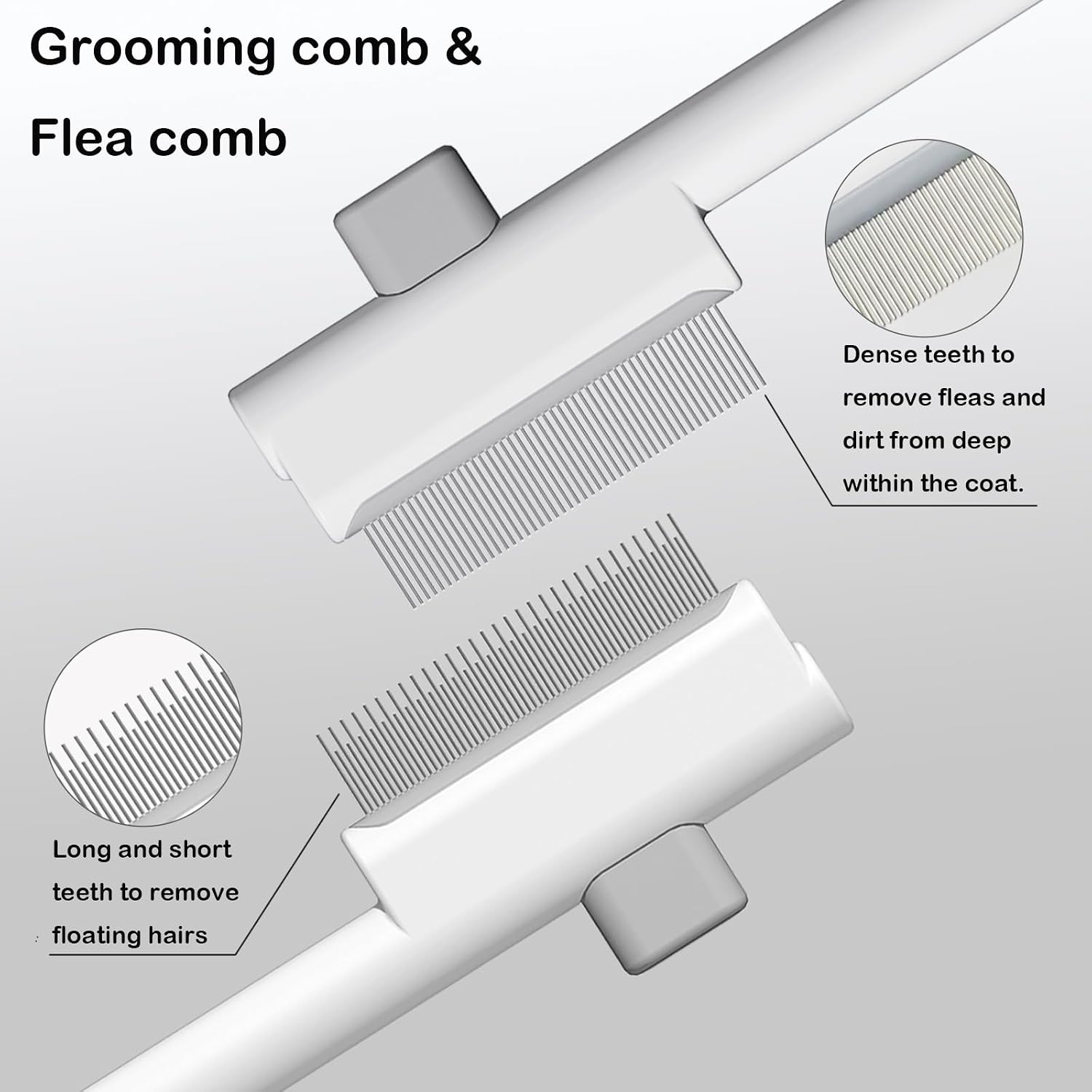 Stainless steel flea comb for pet parasite removal
