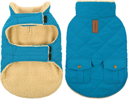 Detailed shot of quilted fabric on Queenmore dog coat
