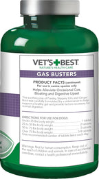 Vet's Best Gas Busters bottle label showing natural ingredients
