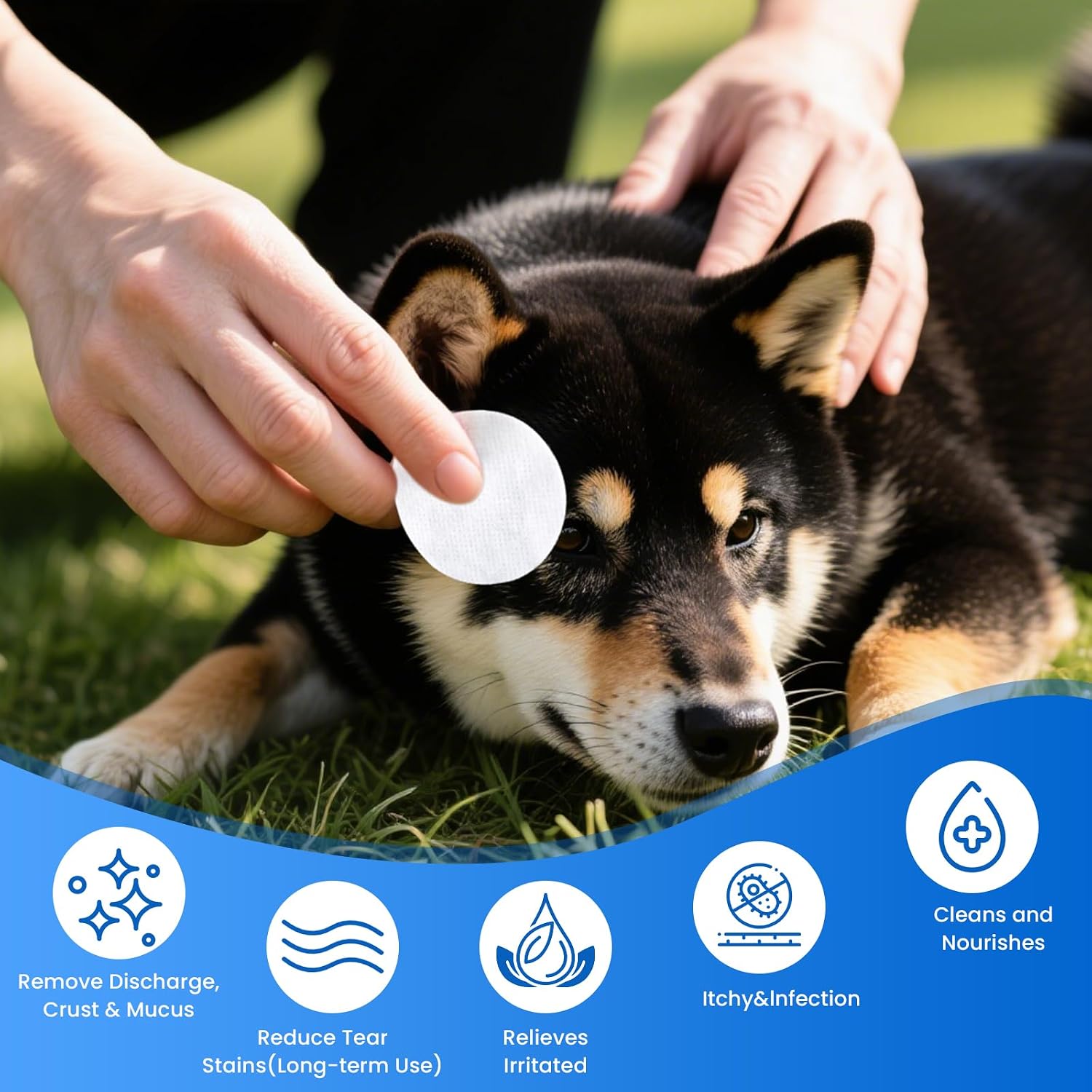 VOISEN non irritating dog face wipes for tear stain removal