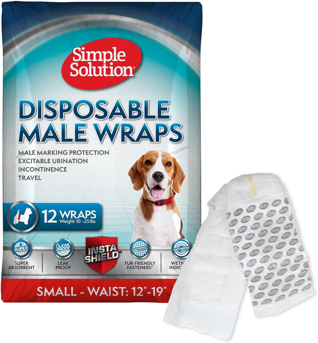 Simple Solution Disposable Male Wraps, Absorbent Leak Proof Belly Bands for Dogs, Incontinence Aid, Puppy Training, Marking Control, and Travel Protection, Medium Dogs, 15-23 Inch Waist, 30 Count - Image 10