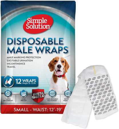 Simple Solution Disposable Male Wraps, Absorbent Leak Proof Belly Bands for Dogs, Incontinence Aid, Puppy Training, Marking Control, and Travel Protection, Medium Dogs, 15-23 Inch Waist, 30 Count - Image 10