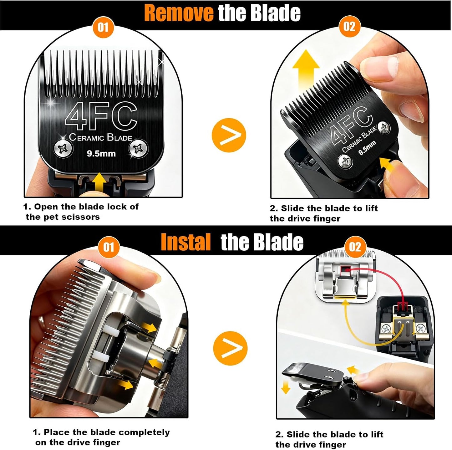 Water rinse cleaning demonstration of professional dog clipper blade