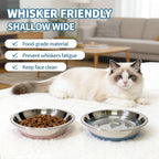 [8 Pack] Stainless Steel Cat Bowls, Cat Dishes Whisker Friendly with Non-Slip Silicone Bottom, Easy to Clean, 5.5" Shallow Wide Cat Food and Water Feeding Bowl for Indoor Outdoor Cats - Image 5