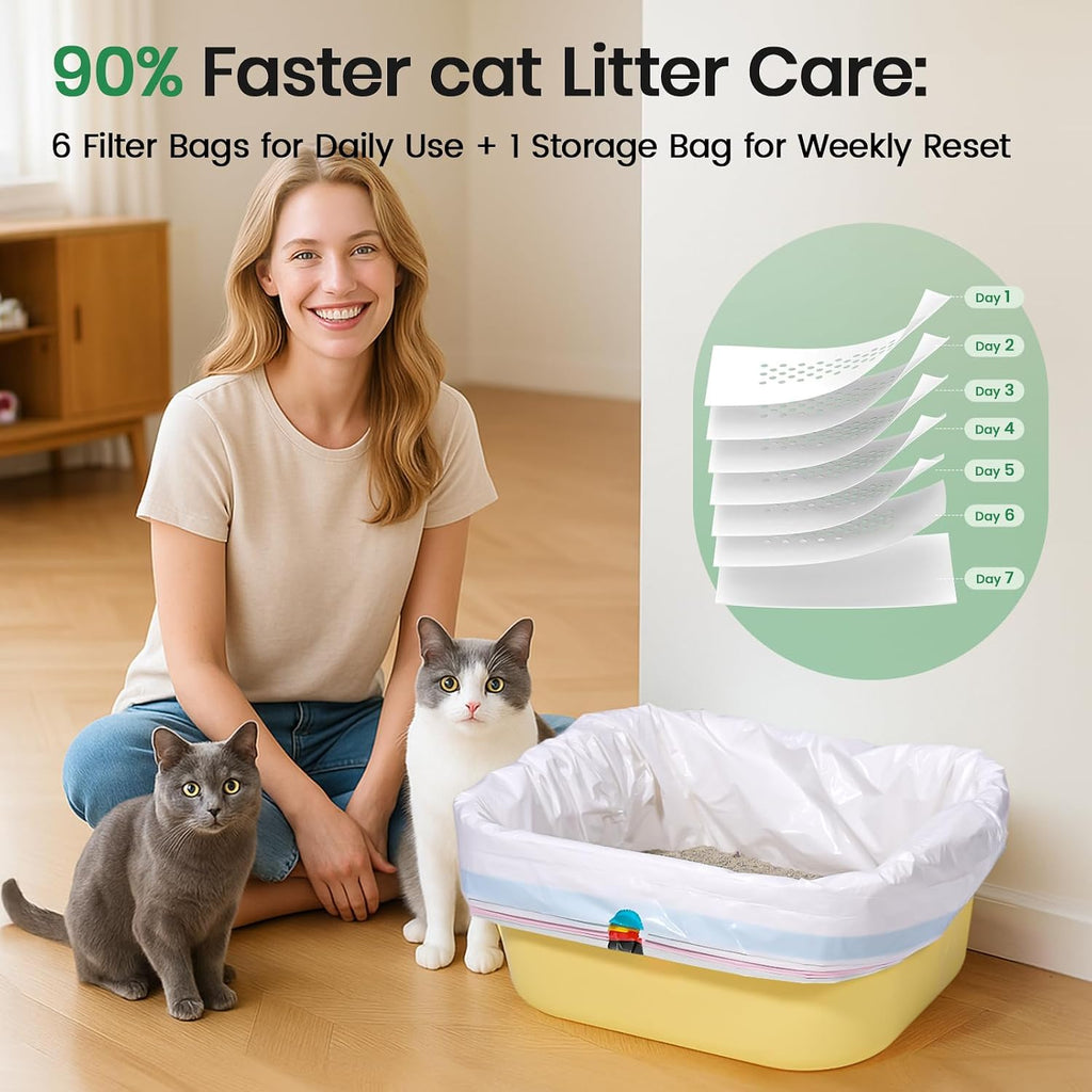 Convenient hidden drawstring pull strap on the leakproof disposable pet waste management bag.
