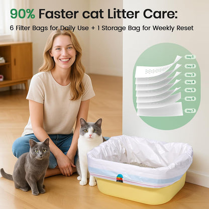 Convenient hidden drawstring pull strap on the leakproof disposable pet waste management bag.