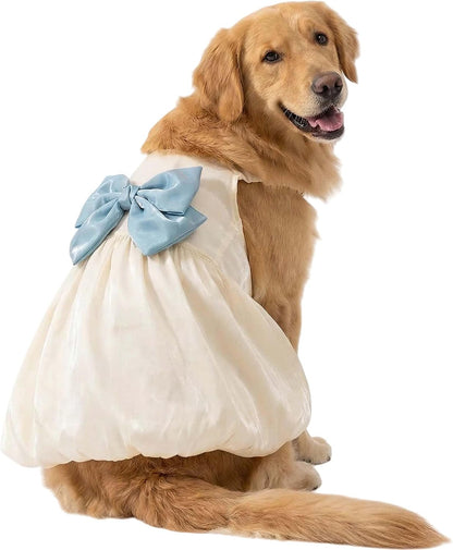 FLAdorepet large dog princess dress front view on a golden retriever breed